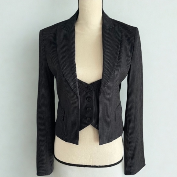 BCBG Max Azria Pinstripe Blazer with Attached Vest – Size S – EUC - Picture 1 of 6